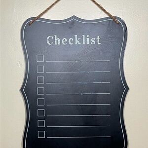 Black Hanging Checklist Board